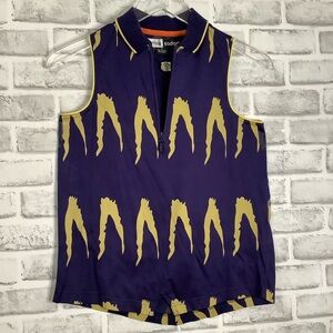 Jamie Sadock Purple and yellow cotton Sleeveless top blouse S (0128)